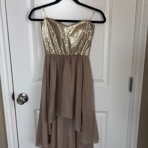Strapless Champagne Gold Dress